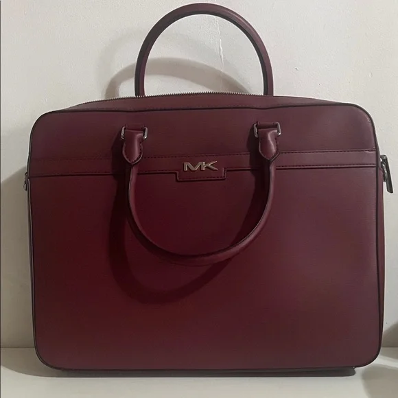 MK COOPER DARK CHERRY COMMUTER BRIEFCASE BAG RETAIL $598 NEW